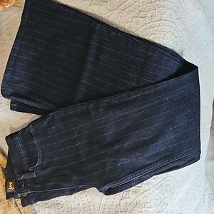 Dark wash with sparkle striped Lee flares